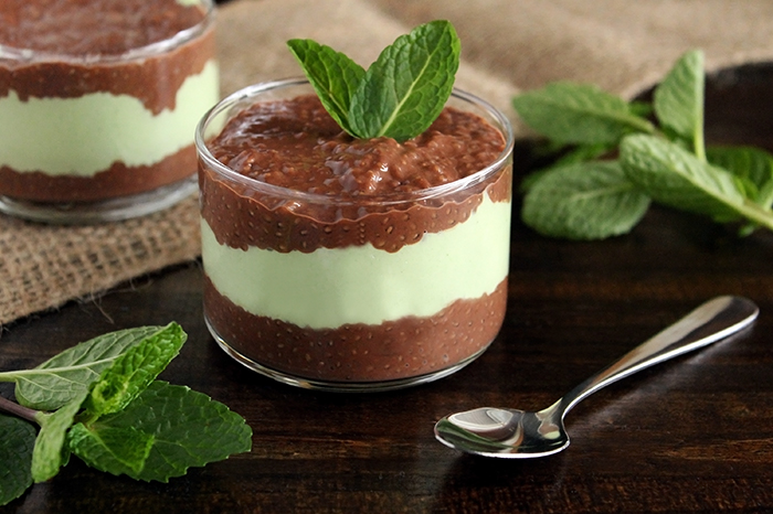 Menthol Infused Dark Chocolate & Mint Chia Pudding