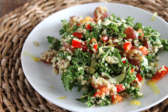 Quinoa and Kale Salad with Lemon Vinaigrette