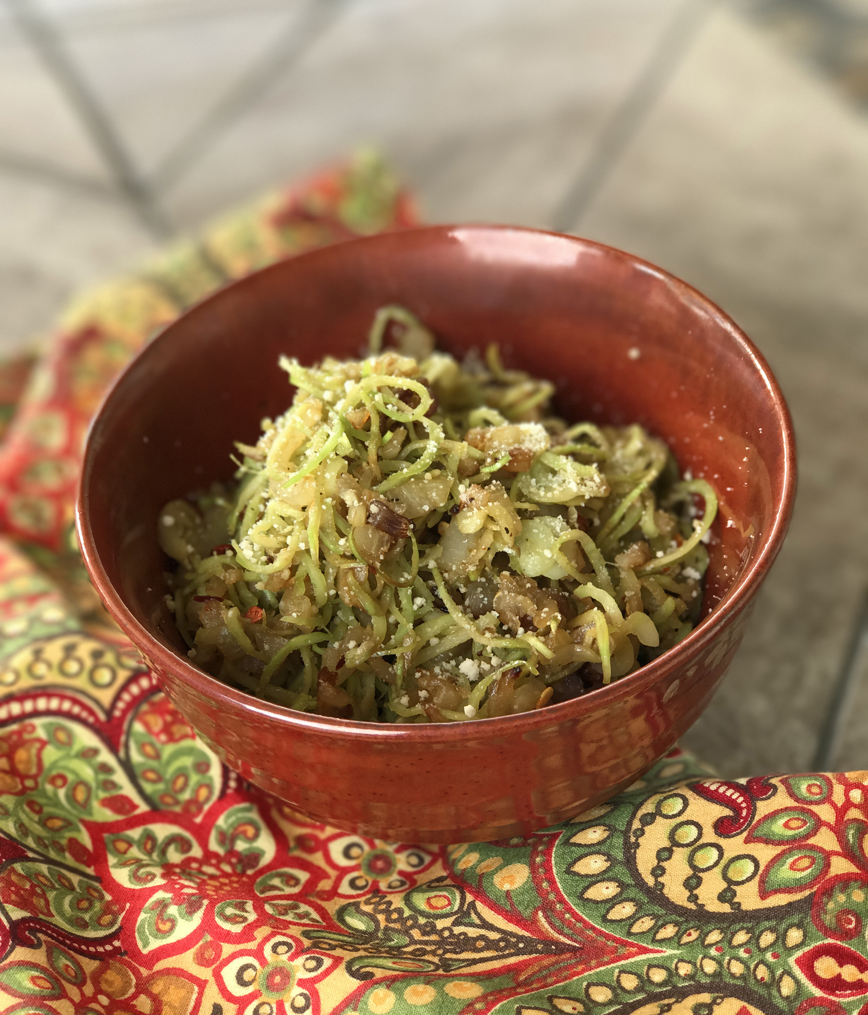 Broccoli Noodles with Sauteed Scallions and Garlic