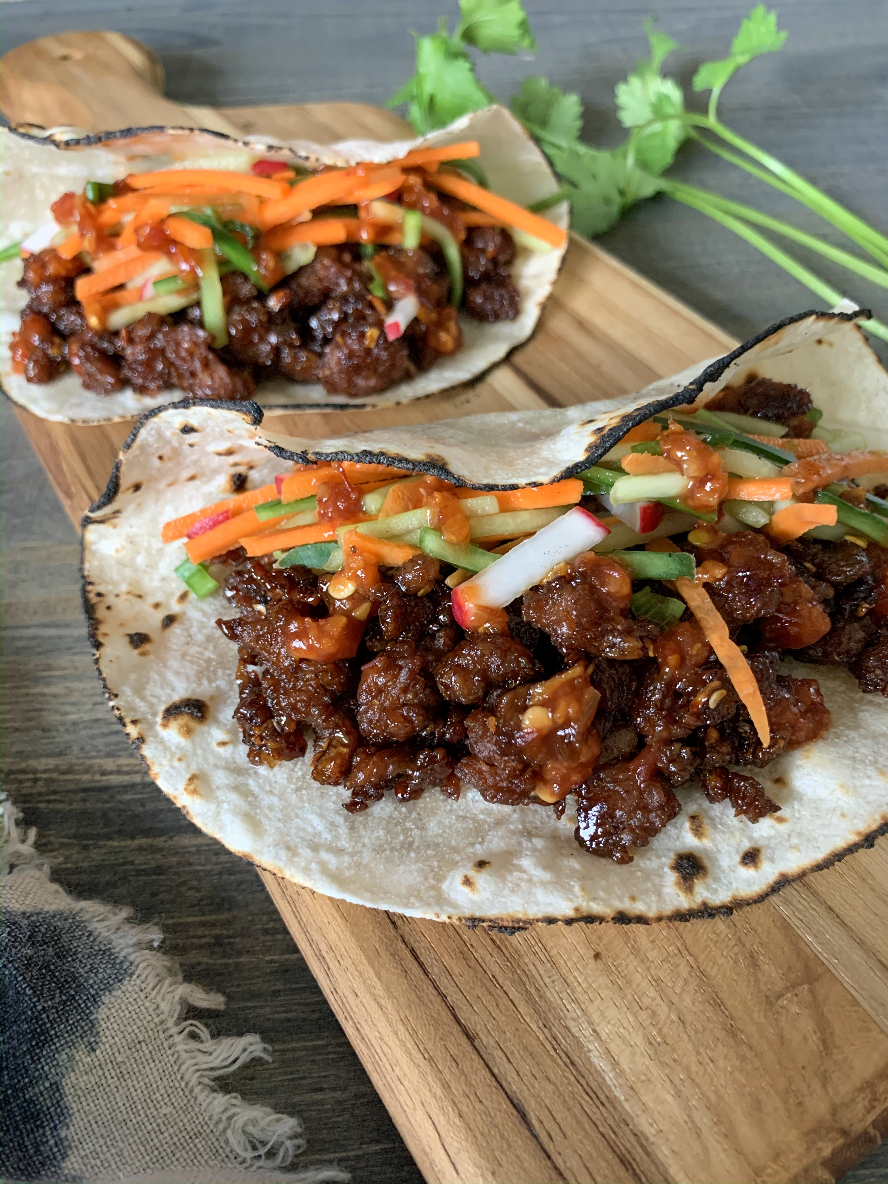 Vegan Korean BBQ Tacos - The Lean Clean Eating Machine