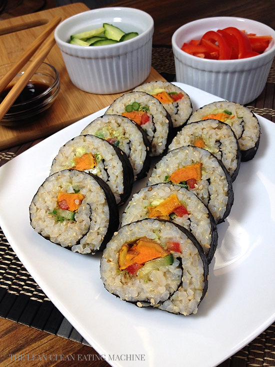 Curry Roasted Sweet Potato Sushi Roll - The Lean Clean Eating Machine