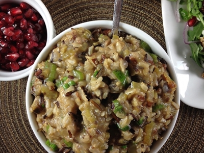 Wild Rice Mushroom Risotto with Toasted Pecans