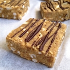 Chocolate Almond Butter No-Bake Protein Squares