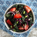 Strawberry Spring Kale Salad