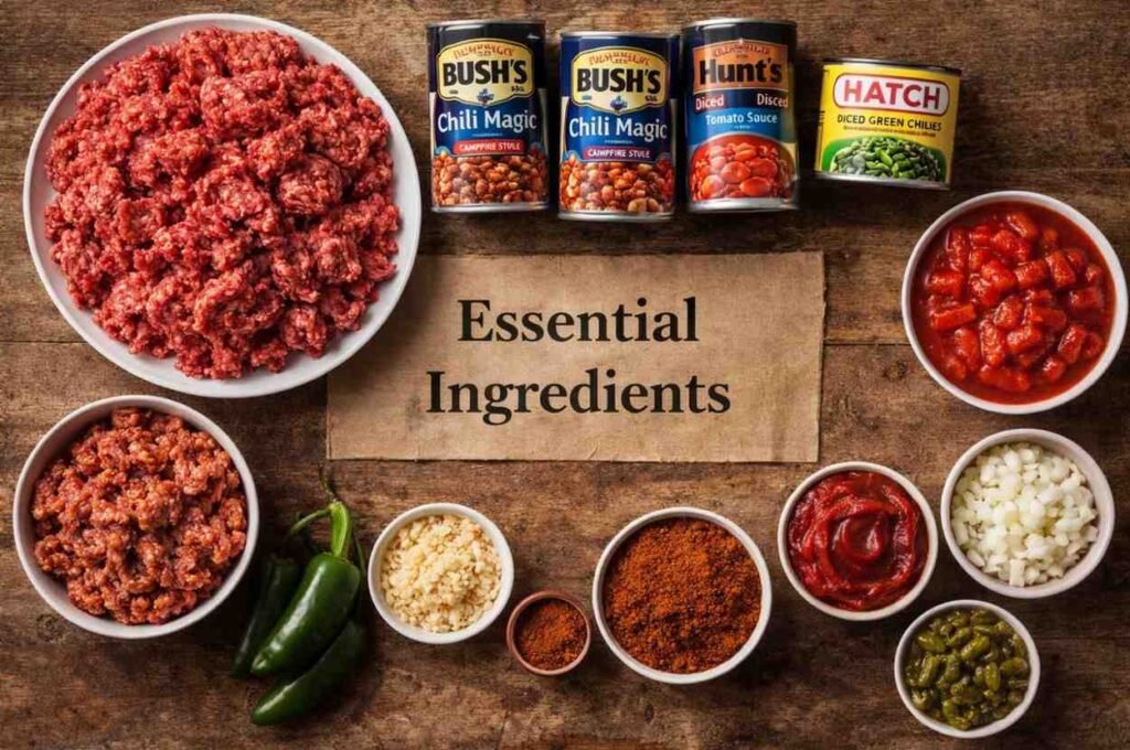 Essential Ingredients for makng Pepper Belly Pete Chilli recipe