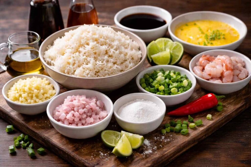 Ingredients (Serves 2–3) for Friend Rice