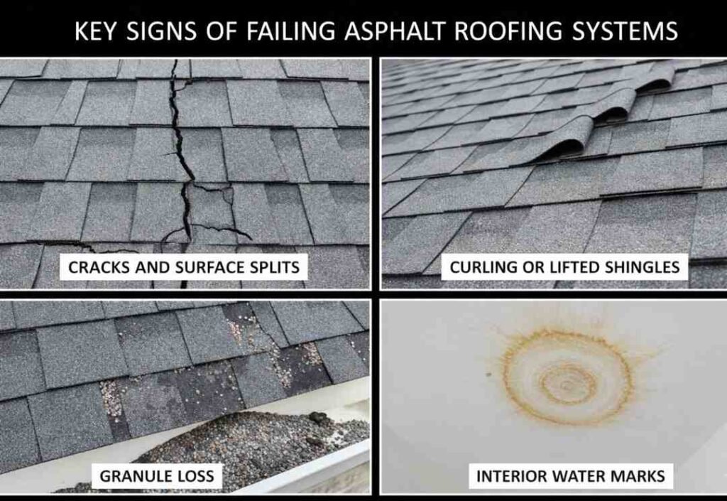 Key Signs of Failing Asphalt Roofing Systems