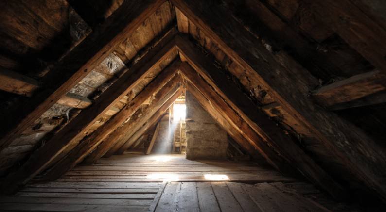 Interior Light Showing Through the Attic