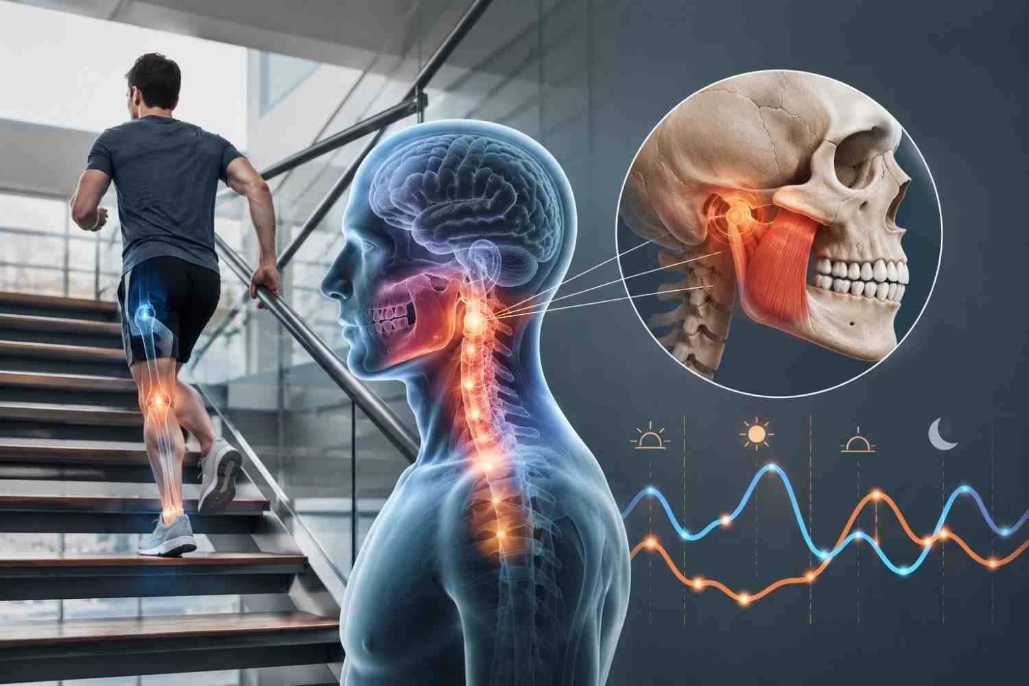 The Biomechanics of Staircase Navigation and Jaw Tension