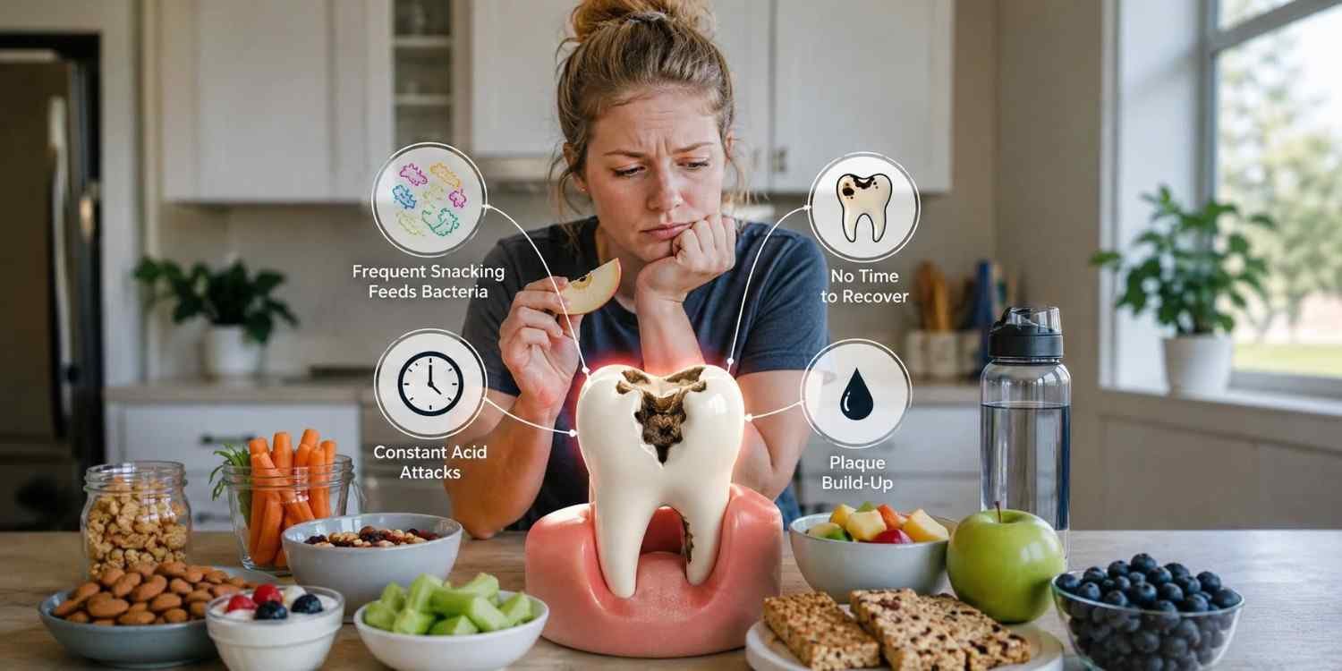 Why Healthy Snacking All Day Still Causes Cavities