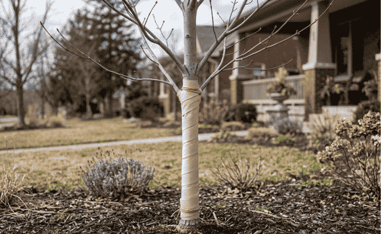 Wrap Trunks to Prevent Sunscald and Frost Cracks